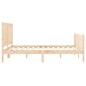 vidaXL Estructura de cama de matrimonio con cabecero madera maciza