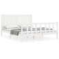 vidaXL Estructura de cama con cabecero madera maciza blanco 160x200 cm vidaXL Estructura de cama con cabecero madera maciza blanco 160x200 cm