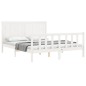 vidaXL Estructura de cama con cabecero madera maciza blanco 160x200 cm vidaXL Estructura de cama con cabecero madera maciza blanco 160x200 cm