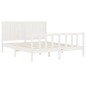 vidaXL Estructura de cama con cabecero madera maciza blanco 160x200 cm vidaXL Estructura de cama con cabecero madera maciza blanco 160x200 cm