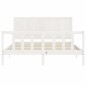 vidaXL Estructura de cama con cabecero madera maciza blanco 160x200 cm vidaXL Estructura de cama con cabecero madera maciza blanco 160x200 cm