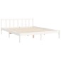 vidaXL Estructura de cama con cabecero madera maciza blanco 160x200 cm vidaXL Estructura de cama con cabecero madera maciza blanco 160x200 cm
