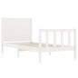 vidaXL Estructura de cama con cabecero madera maciza blanco 100x200 cm vidaXL Estructura de cama con cabecero madera maciza blanco 100x200 cm