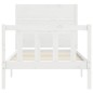 vidaXL Estructura de cama con cabecero madera maciza blanco 100x200 cm vidaXL Estructura de cama con cabecero madera maciza blanco 100x200 cm
