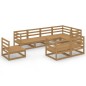 vidaXL Muebles de jardín 8 piezas marrón miel madera maciza de pino vidaXL Muebles de jardín 8 piezas marrón miel madera maciza de pino