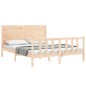 vidaXL Estructura de cama de matrimonio con cabecero madera maciza vidaXL Estructura de cama de matrimonio con cabecero madera maciza