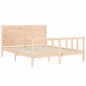 vidaXL Estructura de cama de matrimonio con cabecero madera maciza vidaXL Estructura de cama de matrimonio con cabecero madera maciza