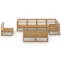vidaXL Muebles de jardín 8 piezas marrón miel madera maciza de pino vidaXL Muebles de jardín 8 piezas marrón miel madera maciza de pino