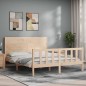 vidaXL Estructura de cama con cabecero madera maciza 160x200 cm vidaXL Estructura de cama con cabecero madera maciza 160x200 cm