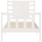 vidaXL Estructura de cama individual con cabecero madera maciza blanco vidaXL Estructura de cama individual con cabecero madera maciza blanco