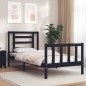 vidaXL Estructura de cama con cabecero madera maciza negro vidaXL Estructura de cama con cabecero madera maciza negro