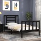 vidaXL Estructura de cama con cabecero madera maciza negro vidaXL Estructura de cama con cabecero madera maciza negro