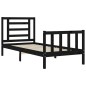 vidaXL Estructura de cama con cabecero madera maciza negro vidaXL Estructura de cama con cabecero madera maciza negro