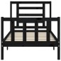 vidaXL Estructura de cama con cabecero madera maciza negro vidaXL Estructura de cama con cabecero madera maciza negro