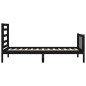 vidaXL Estructura de cama con cabecero madera maciza negro vidaXL Estructura de cama con cabecero madera maciza negro