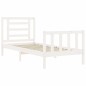 vidaXL Estructura de cama con cabecero madera maciza blanco 90x200 cm vidaXL Estructura de cama con cabecero madera maciza blanco 90x200 cm