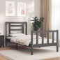 vidaXL Estructura de cama con cabecero madera maciza gris 100x200 cm vidaXL Estructura de cama con cabecero madera maciza gris 100x200 cm