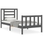 vidaXL Estructura de cama con cabecero madera maciza gris 100x200 cm vidaXL Estructura de cama con cabecero madera maciza gris 100x200 cm