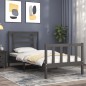 vidaXL Estructura de cama con cabecero madera maciza gris 100x200 cm vidaXL Estructura de cama con cabecero madera maciza gris 100x200 cm