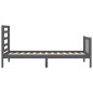 vidaXL Estructura de cama con cabecero madera maciza gris 100x200 cm vidaXL Estructura de cama con cabecero madera maciza gris 100x200 cm