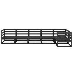 vidaXL Juego de muebles de jardín 6 piezas negro madera maciza de pino 