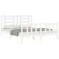 vidaXL Estructura de cama con cabecero madera maciza blanco 160x200 cm