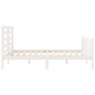 vidaXL Estructura de cama con cabecero madera maciza blanco 160x200 cm