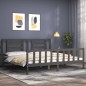 vidaXL Estructura de cama con cabecero madera maciza gris 200x200 cm