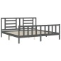 vidaXL Estructura de cama con cabecero madera maciza gris 200x200 cm