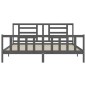 vidaXL Estructura de cama con cabecero madera maciza gris 200x200 cm