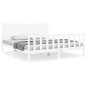 vidaXL Estructura cama de matrimonio con cabecero madera maciza blanco vidaXL Estructura cama de matrimonio con cabecero madera maciza blanco