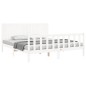 vidaXL Estructura cama de matrimonio con cabecero madera maciza blanco vidaXL Estructura cama de matrimonio con cabecero madera maciza blanco
