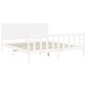 vidaXL Estructura cama de matrimonio con cabecero madera maciza blanco vidaXL Estructura cama de matrimonio con cabecero madera maciza blanco