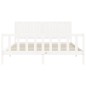 vidaXL Estructura cama de matrimonio con cabecero madera maciza blanco vidaXL Estructura cama de matrimonio con cabecero madera maciza blanco