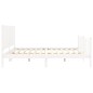 vidaXL Estructura cama de matrimonio con cabecero madera maciza blanco vidaXL Estructura cama de matrimonio con cabecero madera maciza blanco