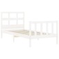 vidaXL Estructura de cama con cabecero madera maciza blanco 100x200 cm vidaXL Estructura de cama con cabecero madera maciza blanco 100x200 cm