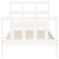 vidaXL Estructura de cama con cabecero madera maciza blanco 100x200 cm vidaXL Estructura de cama con cabecero madera maciza blanco 100x200 cm