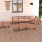 vidaXL Muebles de jardín 8 piezas marrón miel madera maciza de pino