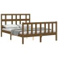 vidaXL Estructura cama y cabecero madera maciza marrón miel 120x200 cm vidaXL Estructura cama y cabecero madera maciza marrón miel 120x200 cm