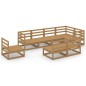 vidaXL Muebles de jardín 8 piezas marrón miel madera maciza de pino