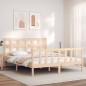 vidaXL Estructura de cama de matrimonio con cabecero madera maciza vidaXL Estructura de cama de matrimonio con cabecero madera maciza