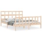 vidaXL Estructura de cama de matrimonio con cabecero madera maciza vidaXL Estructura de cama de matrimonio con cabecero madera maciza