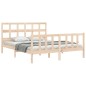 vidaXL Estructura de cama de matrimonio con cabecero madera maciza vidaXL Estructura de cama de matrimonio con cabecero madera maciza