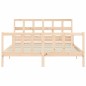 vidaXL Estructura de cama de matrimonio con cabecero madera maciza vidaXL Estructura de cama de matrimonio con cabecero madera maciza
