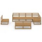 vidaXL Muebles de jardín 8 piezas marrón miel madera maciza de pino