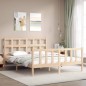 vidaXL Estructura de cama con cabecero madera maciza 160x200 cm vidaXL Estructura de cama con cabecero madera maciza 160x200 cm