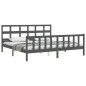 vidaXL Estructura cama de matrimonio con cabecero madera maciza gris vidaXL Estructura cama de matrimonio con cabecero madera maciza gris