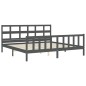 vidaXL Estructura cama de matrimonio con cabecero madera maciza gris vidaXL Estructura cama de matrimonio con cabecero madera maciza gris