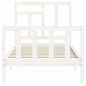 vidaXL Estructura de cama con cabecero madera maciza blanco