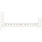 vidaXL Estructura de cama con cabecero madera maciza blanco